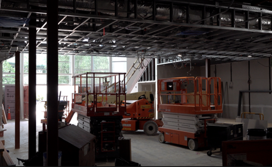 Crews working on the 10,000 square foot addition to Cohen Student Union.