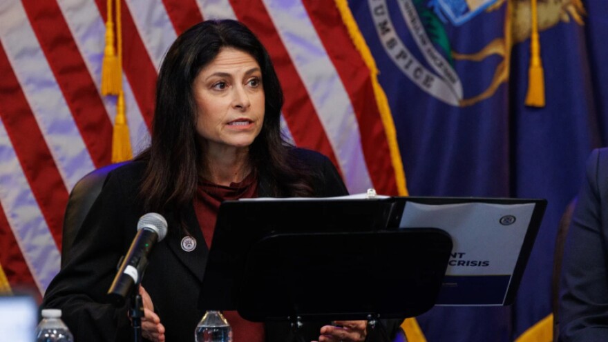 Attorney General Dana Nessel speaks during a press conference at the G. Mennen Williams Building in Lansing, Mich., on Aug. 25, 2026, after releasing a report detailing her office's prosecution efforts in criminal cases related to the Flint water crisis.