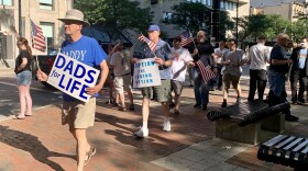 Scene from an anti-abortion rally in Manchester, New Hampshire in June of 2022.