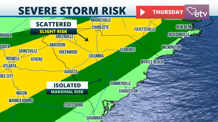 Widespread Severe Storms Possible Thursday | South Carolina Public Radio