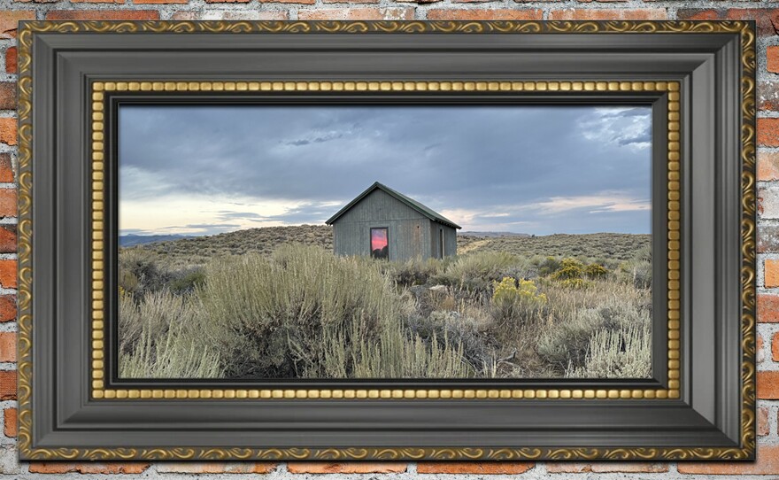In the vast Wyoming sky, pink hues slip through a window's reflection on the prairie a gentle exhale of the day, a simple reminder, and a hopeful whisper that tomorrow is another new beginning.