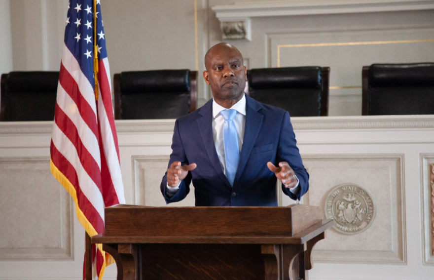 Sen. Fred Love offers a Democratic rebuttal in response to Arkansas Governor Sarah Huckabee Sanders’ State of the State address on Wednesday, April 8, 2026 at the Arkansas State Capitol in Little Rock, Arkansas.