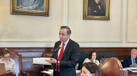 New Hampshire Attorney General John Formella speaks at an Executive Council meeting on Wednesday, March 25, 2026, as Gov. Kelly Ayotte looks on. (Concord Monitor photo)