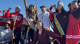 Hualapai activists alongside Quechan Tribe members.