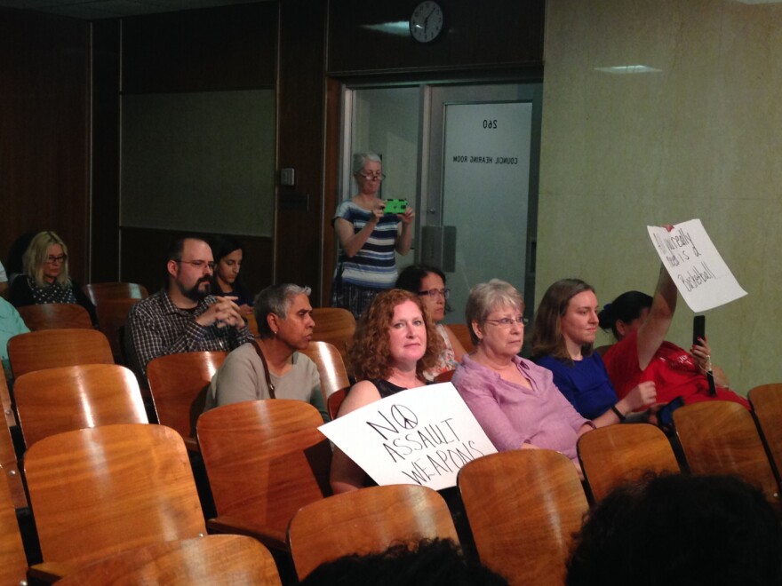 Members of the Community Affairs Committee heard testimony from supporters and opponents of a resolution urging state lawmakers to considering a ban on assault weapons and high-capacity magazines.