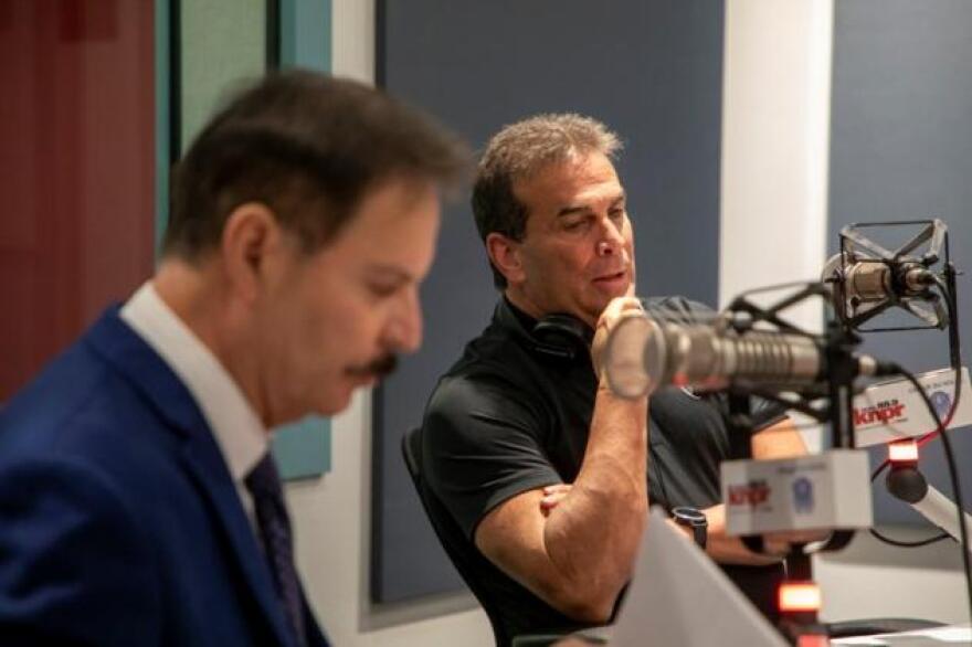 Federico Zaragoza, president, College of Southern Nevada (left); John Guedry, CEO, Bank of Nevada (right)