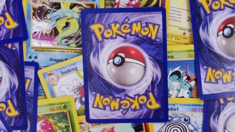 Pokemon trading cards are displayed in Scituate, Massachusetts. (Charles Krupa/AP)