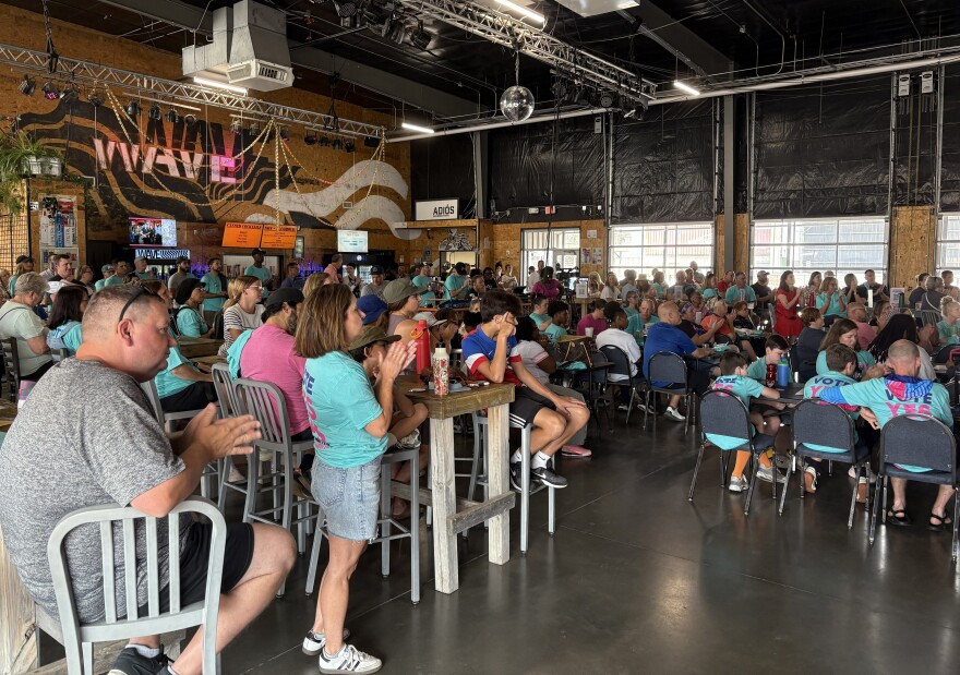 Teachers, volunteers and other community members on Saturday filled the Wave event venue in downtown Wichita for a rally launching the campaign to support a November bond referendum.