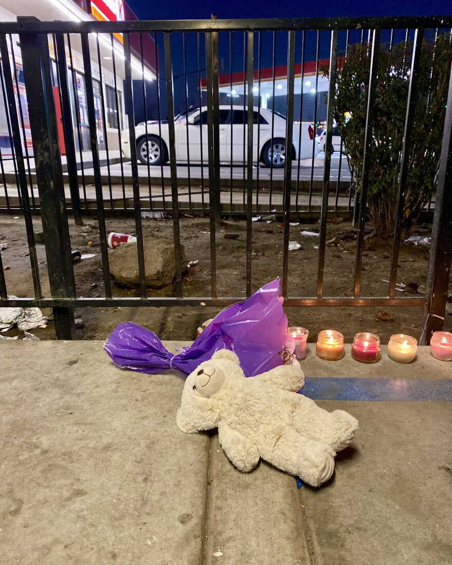 Candlelight vigil held Dec. 21,2021 for Angel Flores at the parking lot where he was found