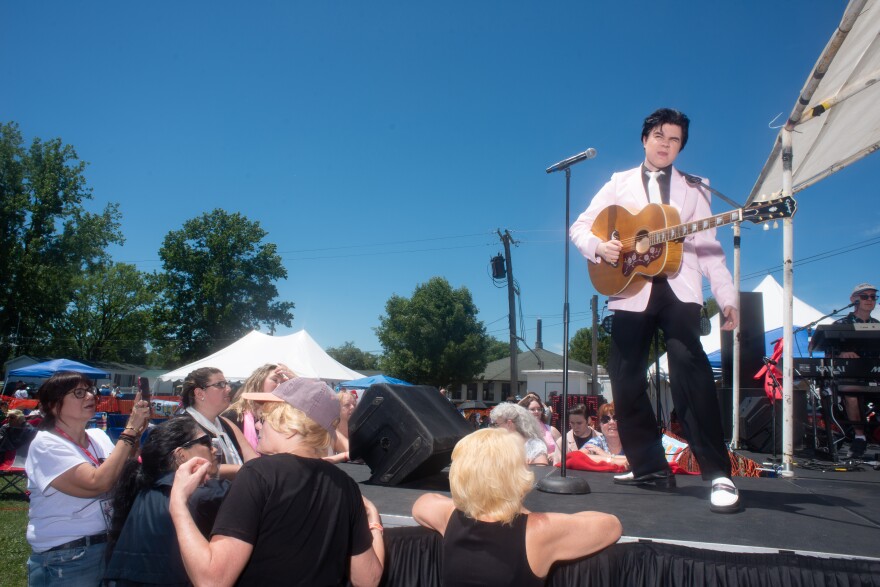 Bryson Vines, 14, of Howell, Mich., performs during "gospel hour" at the Michigan ElvisFest. Bryson is the youngest Elvis tribute artist to have ever performed at the festival — he first began performing when he was just 7 years old.