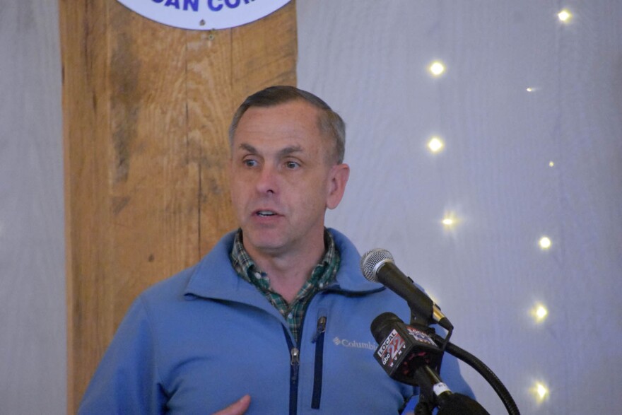 Assemblyman Robert Smullen, a Republican candidate in New York's 21st Congressional District, speaks at a Clinton County Republican Party event