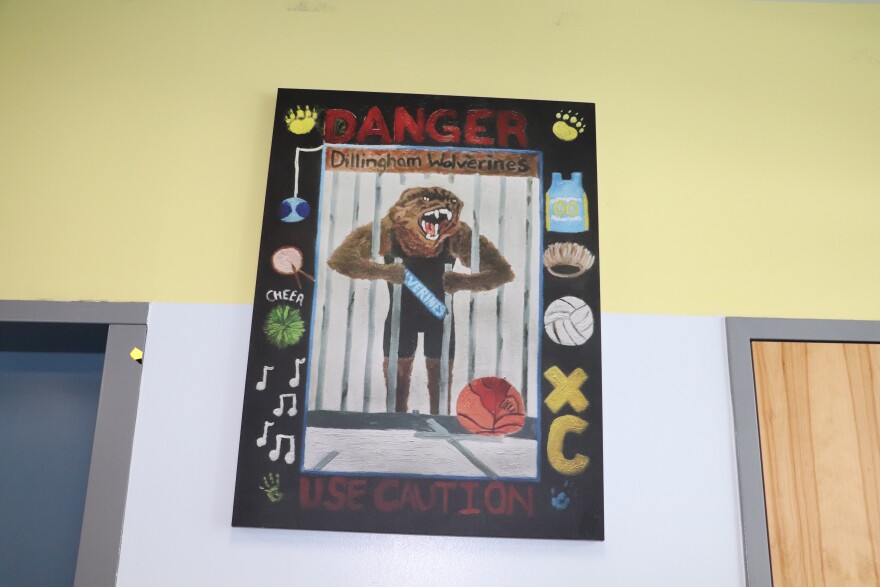 A painting that shows all the sports that are available at the High School.