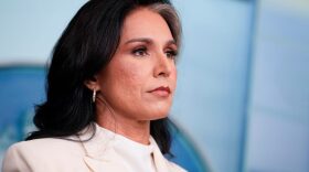 Director of National Intelligence (DNI) Tulsi Gabbard looks on during a press briefing, at the White House in Washington, D.C., U.S., July 23, 2025. REUTERS/Kent Nishimura