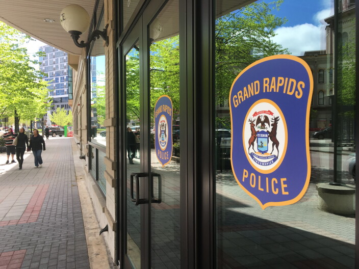 Door to the Grand Rapids Police headquarters