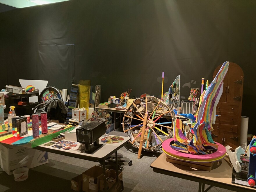 Chouteau's workshop off the main kaleidoscope exhibit, where he'll work in residence to update and create pieces, and hold public demonstrations of his work.