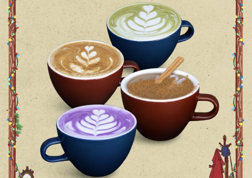 An assortment of lattes