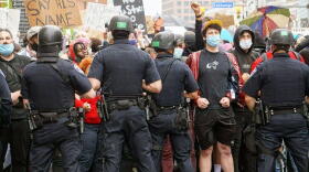 Protesters and police clashed in Rochester on May 30, 2020. CREDIT GINO FANELLI/CITY