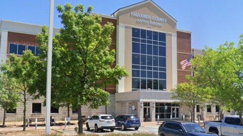 The Faulkner County Courthouse where the hearing was held Monday.