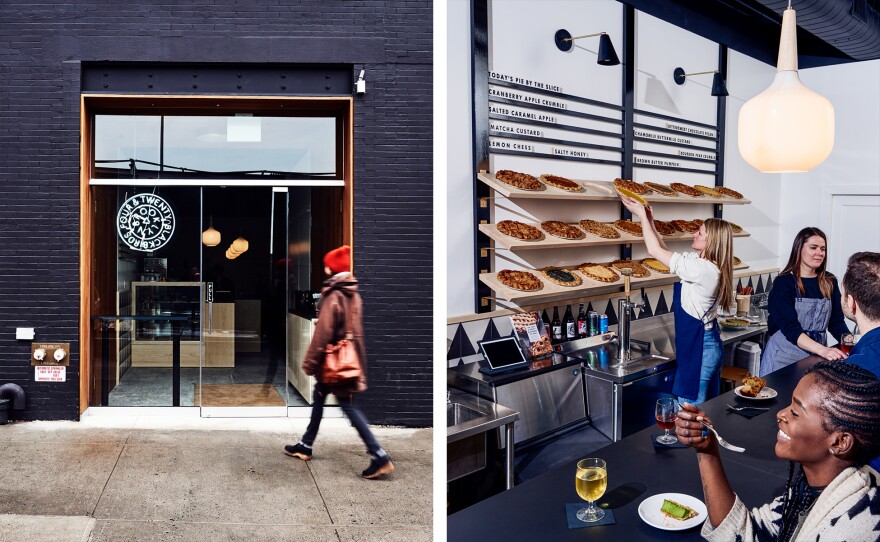 Shop entrance and pie bar at Four & Twenty Blackbirds
