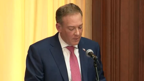 EPA Administrator Lee Zeldin makes opening remarks at a roundtable on "forever chemicals" in drinking water.