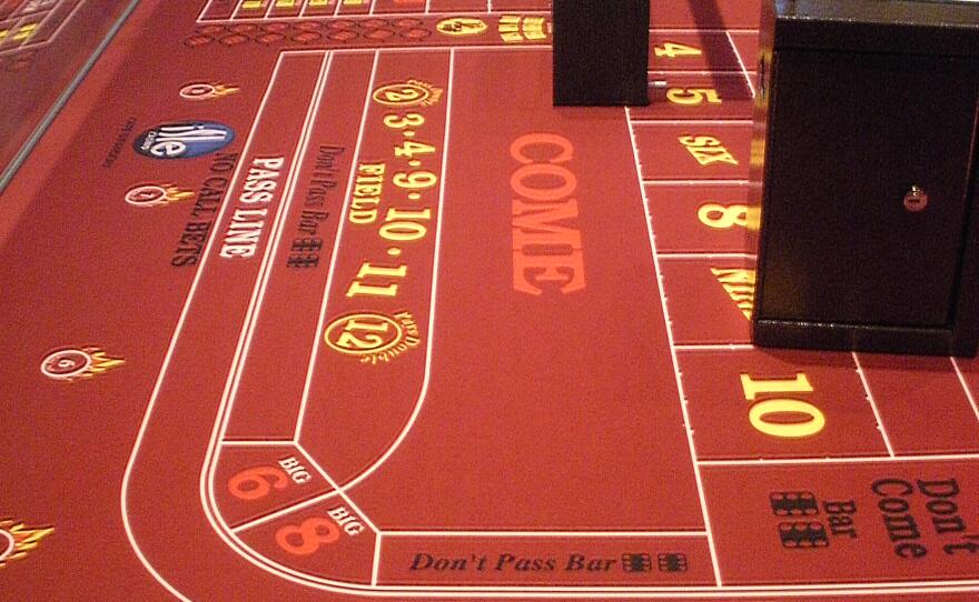 A craps table at the new Isle of Capri casino in Cape Girardeau, Missouri.