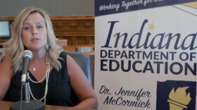 Jennifer McCormick addresses questions from the media during a virtual press conference on Thursday.