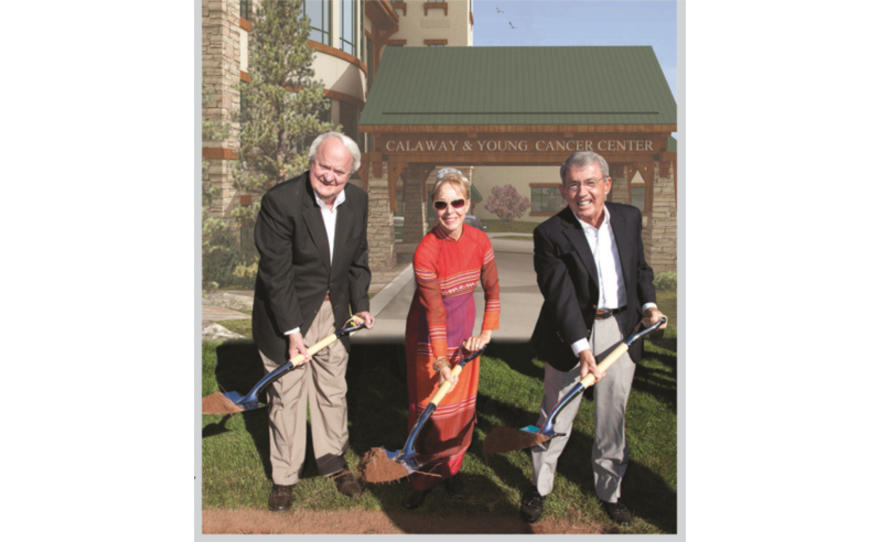 Young (right) at the groundbreaking at the Calaway-Young cancer center at Valley View hospital. He was a long-term philanthropic partner of Jim Calaway who founded Colorado Animal Rescue (CARE).