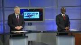 Challenger Michael Kearns and Mayor Byron Brown at WGRZ debate