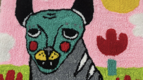 “The Bull” by artist Tina is part of the Harwood Art Center and ArtStreet of Albuquerque Health Care for the Homeless exhibition Entwined. It’s a collection of works by the artists and representatives of ArtStreet featuring playful combinations of media and imagery drawing from the artist's lived experiences.