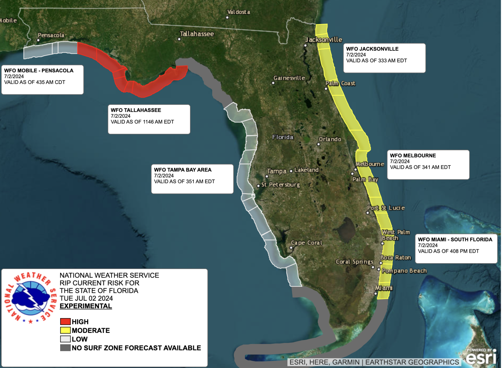Map Rip Off Placements Dangerous rip currents possible headed into 4th of July holiday ...