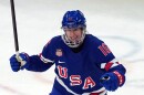 United States' Hayley Scamurra celebrates after scoring against Sweden during the second period of a women's ice hockey semifinal match at the 2026 Winter Olympics, in Milan, Italy, Monday, Feb. 16, 2026. 