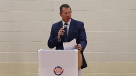 Clark-Pleasant Superintendent Patrick Spray speaks at at Grassy Creek Elementary School in Greenwood on Tuesday, Nov. 22, 2022. Spray was named as the next superintendent of Perry Township Schools in Marion County on Monday, March 22, 2023.