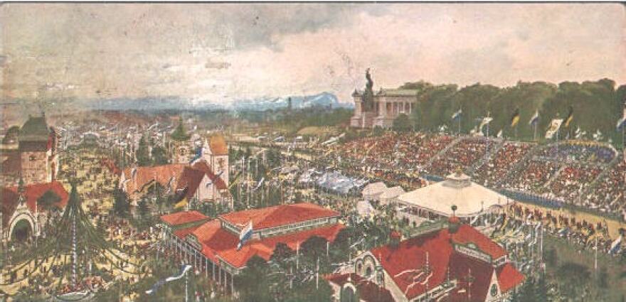 Oktoberfest in 1930. Watercolor by Michael Zeno Diemer (1867-1939). CREDIT: WikiCommons