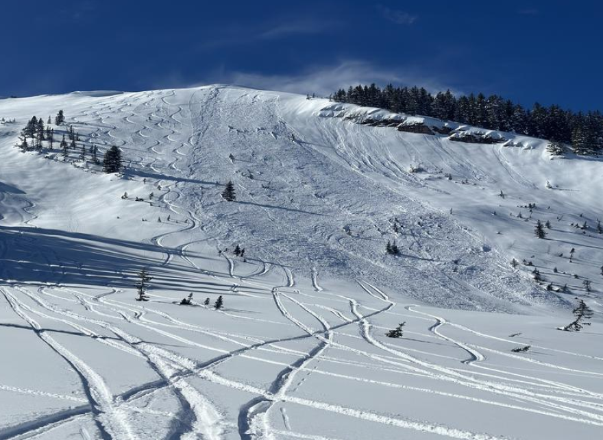 The aftermath of an avalanche on Conehead on Saturday.