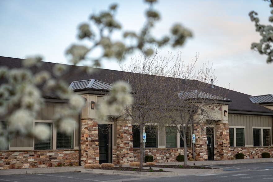 The now-defunct Brighter Adoptions occupied an office in a nondescript strip mall north of Salt Lake City in Layton, Utah, seen here, March 22, 2026.