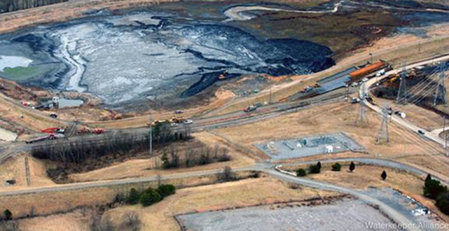 A picture of a coal ash pond.