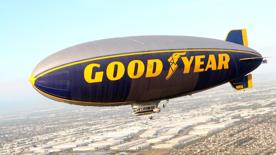 Based in Akron, Goodyear is an iconic American brand, in part because of its blimps used for advertising and aerial broadcasts at sporting events. [Eric Glenn / Shutterstock]