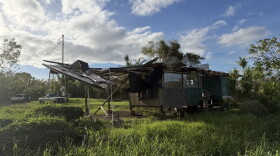 A shed on the Hanalei SBH Taro Farm that got