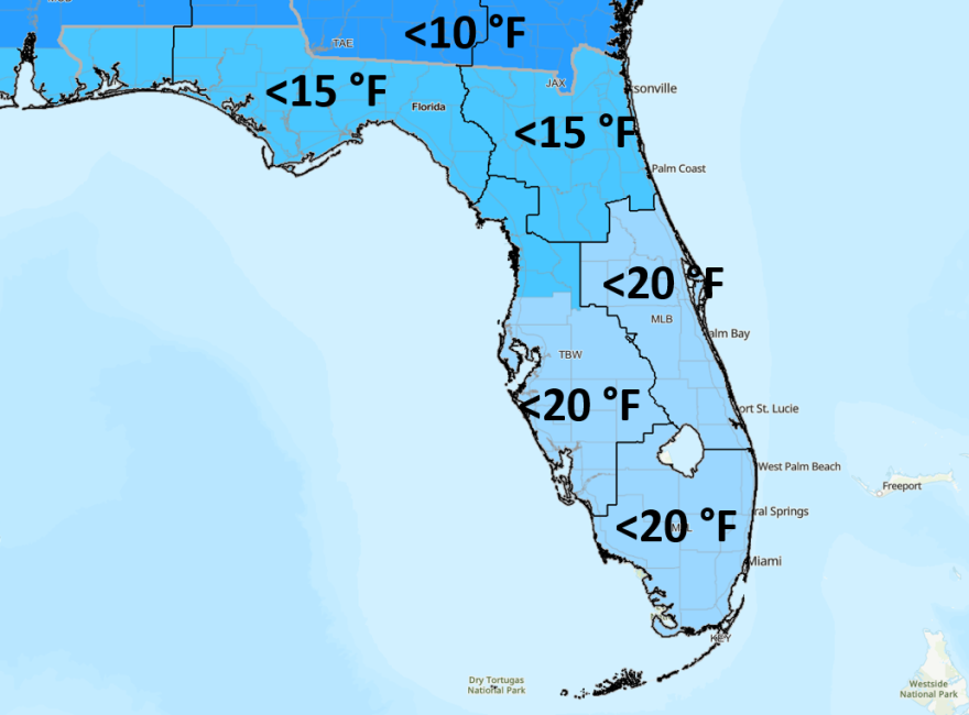 Extreme Cold Watch/Warning criteria.