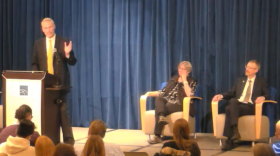 UA president Jim Johnsen delivers his fourth State of the University address. (KUAC photo)