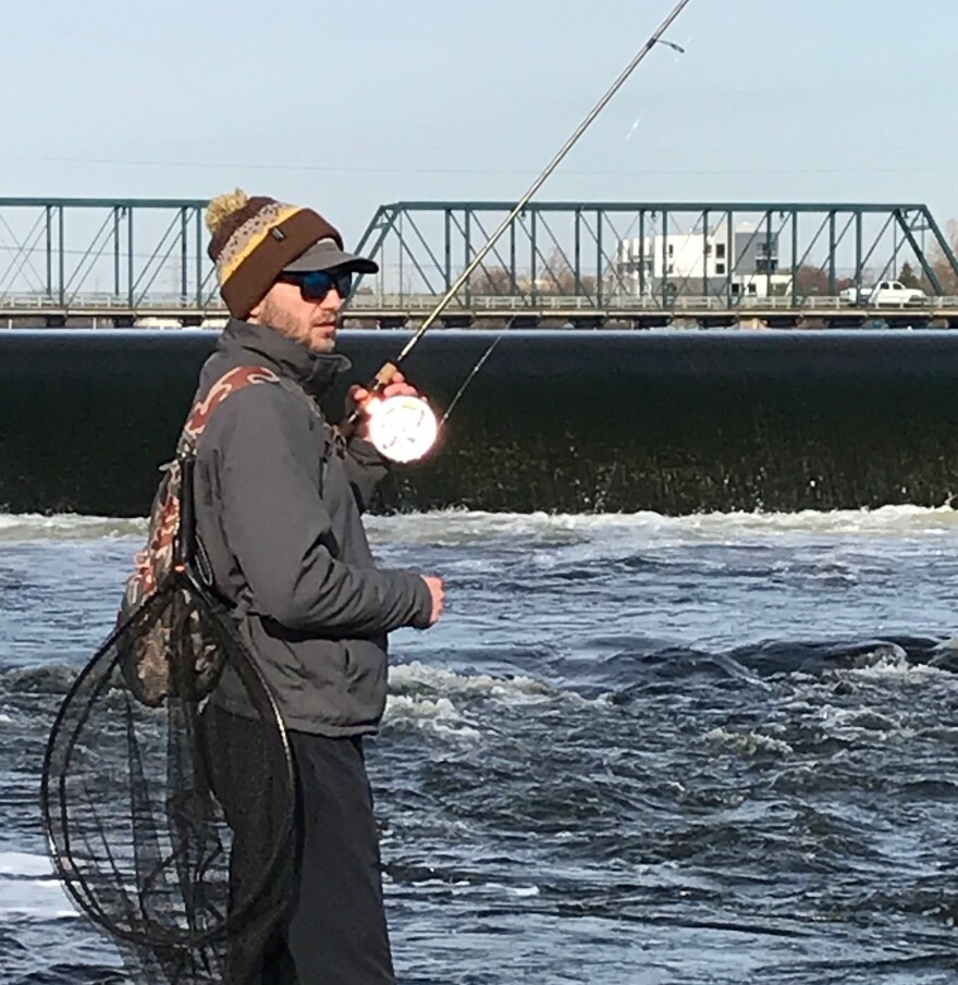 Rob Bengal fishing Grand River, Grand Rapids, MI photo