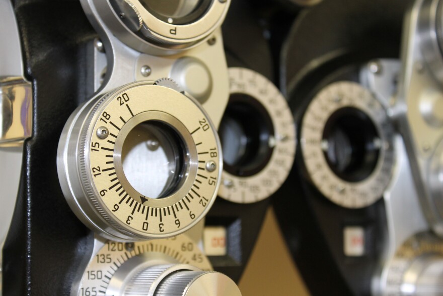 a phoropter at an eye doctor's office