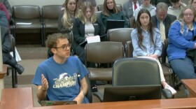 Stevens High School student Trenton Policky addresses members of the House Education Committee on January 1, 2026.