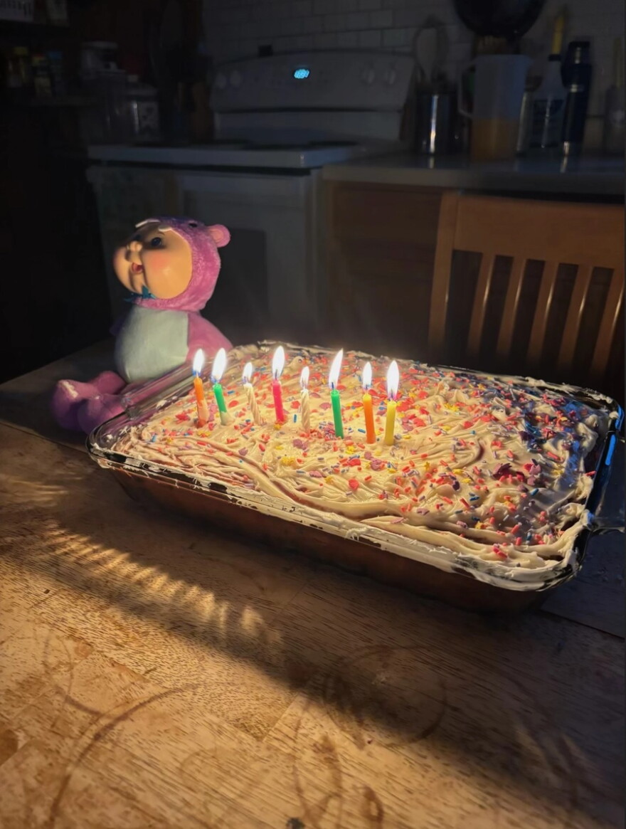 Baby had her first birthday party on the night of Oct. 11, 2025. Little did the family know it would be their last night together in their Kipnuk home. In the early morning hours, they would be forced to leave and shelter in the Kipnuk school.