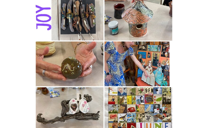 When the Art Sisters get together once a month, they pull a word out of a bag. That inspires the creations they will discuss when they get together the next time.