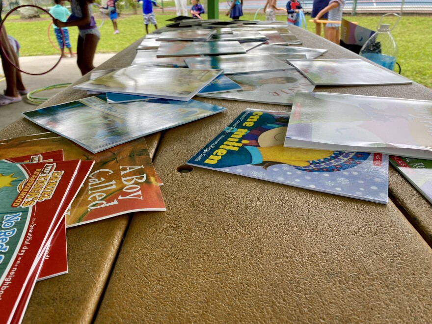 Children at the Catherine Strong Park participating in activities within the Library On The Go program, hosted by the Delray Beach Public Library.