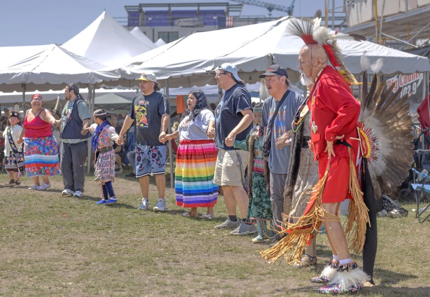 The Kchi Wiikwedong Anishinaabek Powwow at Tuesday's National Cherry Festival celebrated the culture, language, and spirit of the Grand Traverse first people, the Anishinaabek.