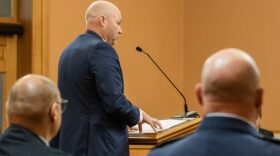 Will Lawrence, Gov. Laura Kelly’s chief of staff, speaks to the Legislative Coordinating Council about extending an emergency declaration related to hantavirus during a May 26, 2026, meeting.