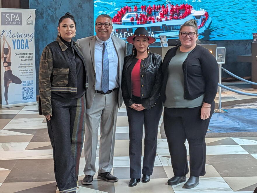 From left to right: Kehala Smith, Seneca Gaming CEO Kevin Nephew, Seneca Nation First Lady Nicole Seneca and Karlene Familo.