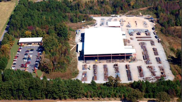 Aerial image of SteelFab plant and sales office in York, SC.
